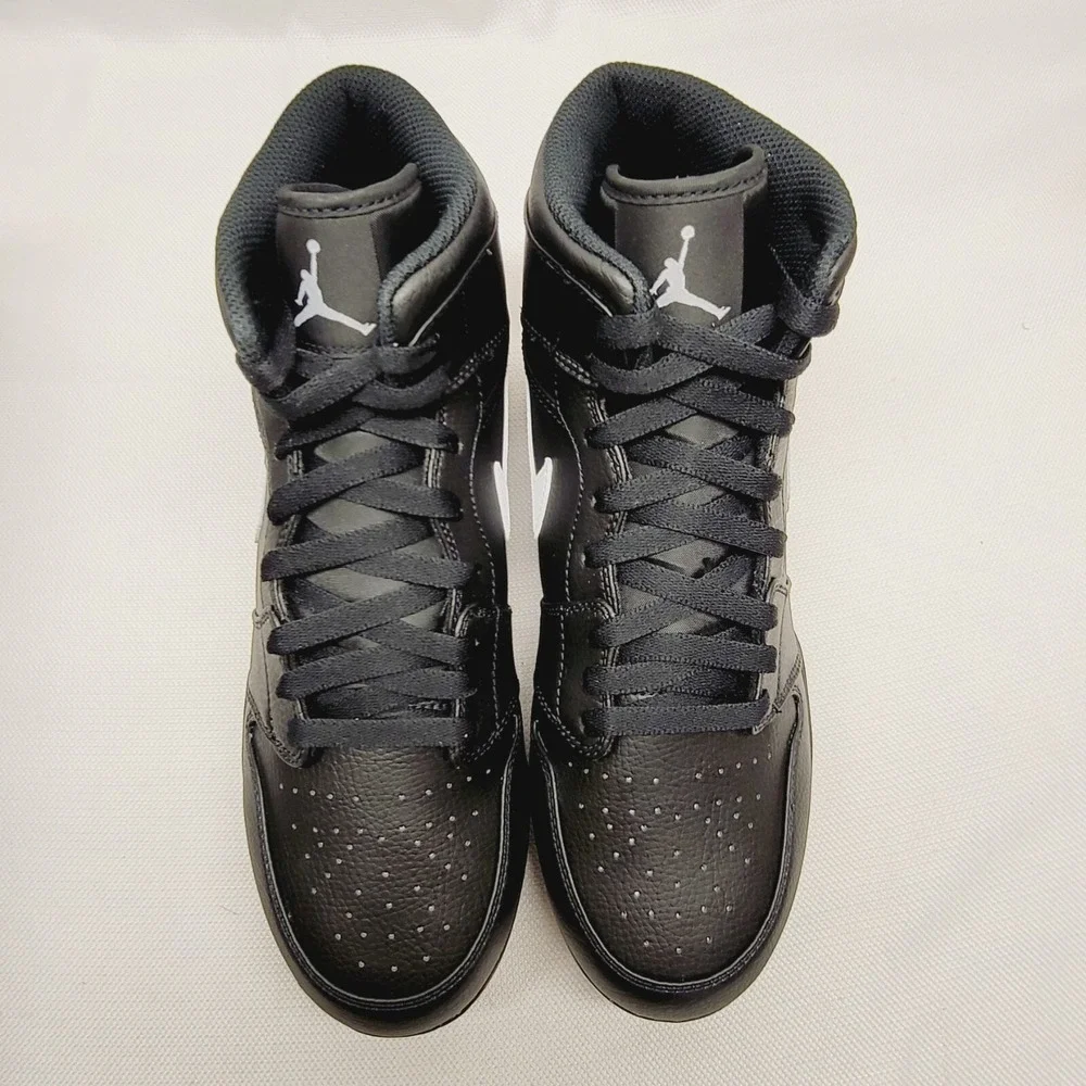 Air Jordan 1 Mid TD Football‎ Cleats Men's Size 10 Black White Swoosh FJ6805-001